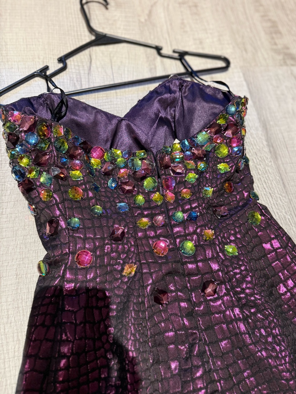 Women's Alyce Black Label Jewel Purple Cocktail Dress Size 8 - Picture 5 of 6